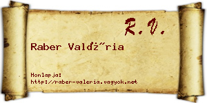 Raber Valéria névjegykártya